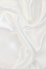 Image showing Smooth elegant white silk as wedding background 