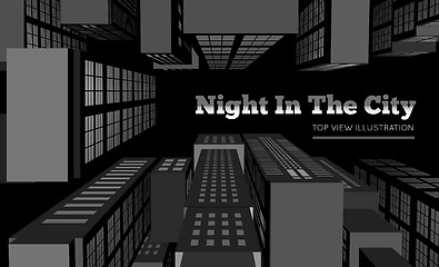 Image showing Night in the city. Top view