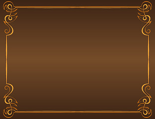 Image showing Vector vintage frame on a brown background