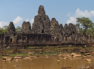 Image showing The Bayon (Prasat Bayon) temple at Angkor in Cambodia