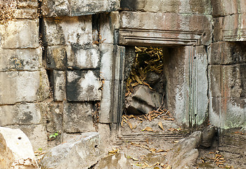 Image showing Detail of window, Preah Khan, Cambodia