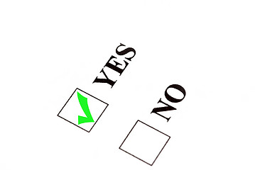 Image showing Vote for yes