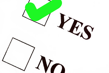 Image showing Vote yes