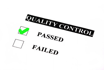 Image showing Passed quality control