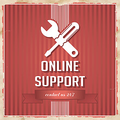 Image showing Online Support Concept on Red in Flat Design.