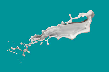 Image showing milk splash isolated on blue background