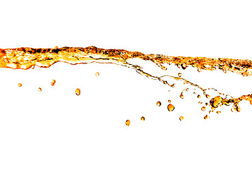 Image showing orange water splash isolated on white