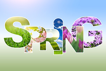 Image showing Spring word collage made of different photos