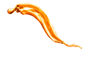 Image showing orange water splash isolated on white