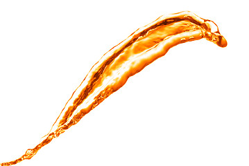 Image showing orange water splash isolated on white