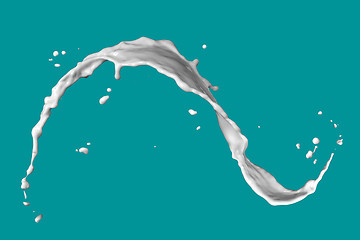 Image showing milk splash isolated on blue background