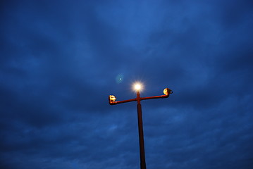 Image showing Airport lights in the night