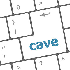 Image showing cave key on computer keyboard button