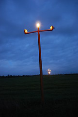 Image showing Airport lights in the night