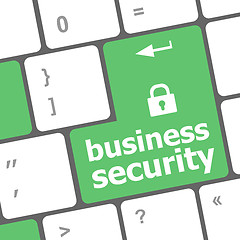 Image showing business security key on the keyboard of laptop computer