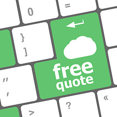 Image showing keyboard key for free quote - business concept