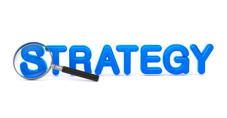 Image showing Strategy concept with Magnifying Glass.