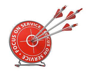 Image showing Focus on Service Slogan - Hit Target.