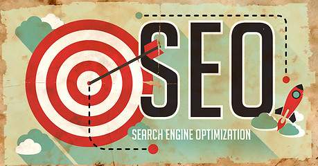 Image showing SEO Concept. Poster in Flat Design.