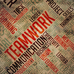 Image showing Teamwork - Grunge Wordcloud.