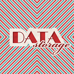 Image showing Data Storage Concept on Striped Background.