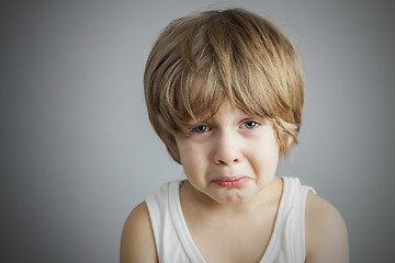 Image showing Sad Young Boy