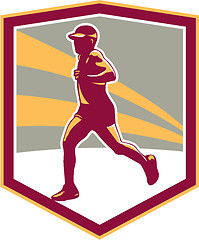 Image showing Marathon Runner Shield Retro