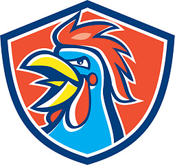 Image showing Cockerel Rooster Crowing Head Shield