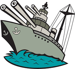 Image showing World War Two Battleship Cartoon