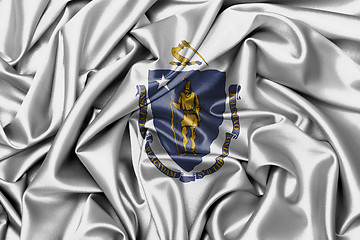 Image showing Satin flag, three dimensional render