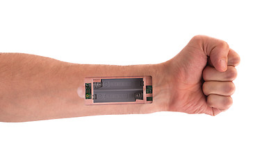 Image showing Robot - Insert the battery in the arm