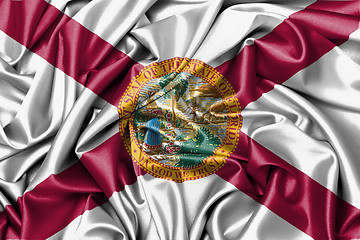 Image showing Satin flag, three dimensional render