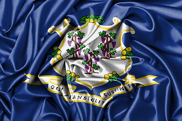 Image showing Satin flag, three dimensional render