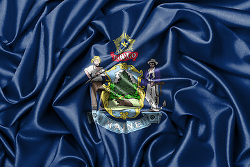 Image showing Satin flag, three dimensional render