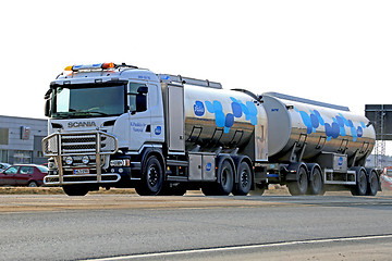 Image showing Scania Tanker Truck Transporting Milk