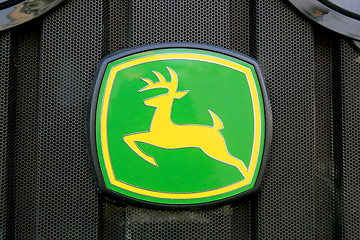 Image showing Sign John Deere on Tractor Front Grill