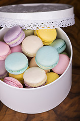 Image showing Pastel color macaroons