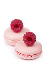 Image showing Macaroons with raspberry