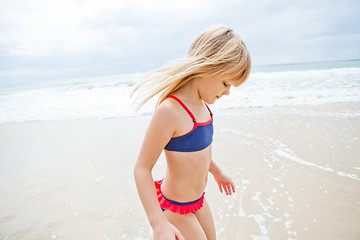 Image showing Happy young girl at the beach