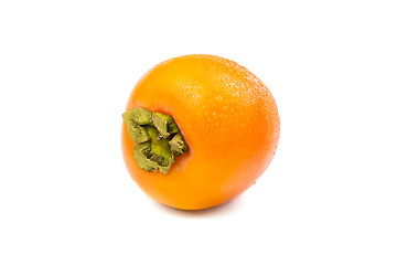 Image showing Persimmon fruit with water drops