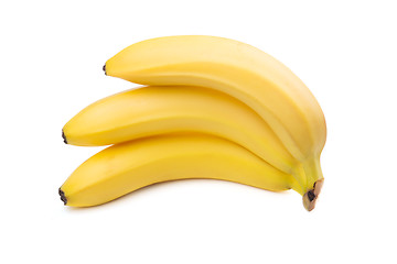 Image showing Close-up of three yellow bananas