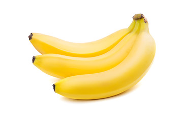 Image showing Close-up of three yellow bananas