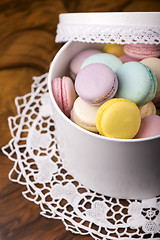 Image showing Pastel color macaroons