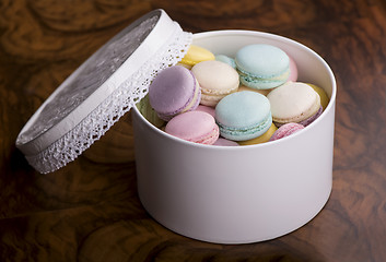 Image showing Pastel color macaroons