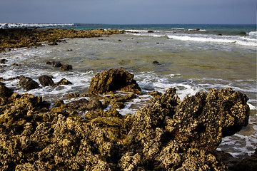 Image showing in lanzarote  isle  rock spain landscape  stone 