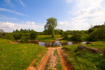 Image showing  road with river ford