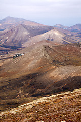 Image showing  from the top in lanzarote spain africa and house