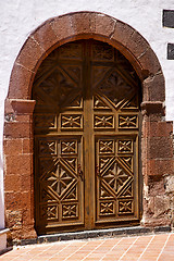 Image showing lanzarote  spain canarias   church door and white wall abstract 