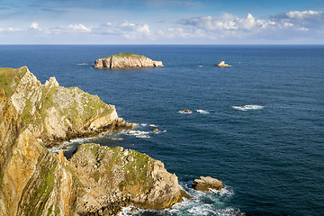 Image showing Rocks at the coast of north of  Asturias, Spain.