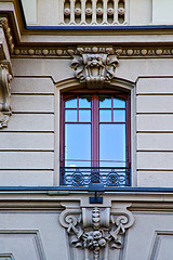 Image showing old wall window  centre   of city lugano Switzerland Swiss